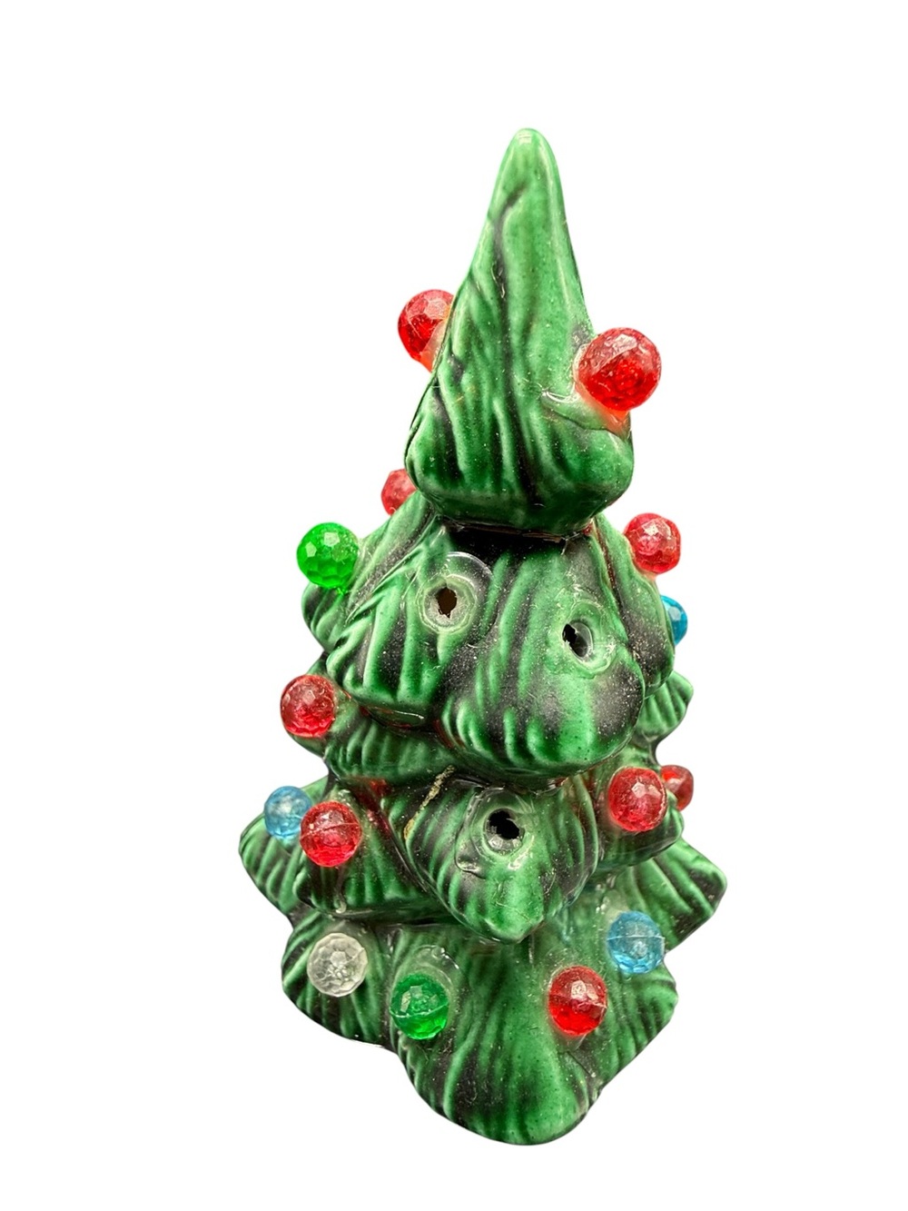Ceramic Christmas Tree Miniature Multicolor Lights Holiday Decor Set of 5 - Picture 8 of 9